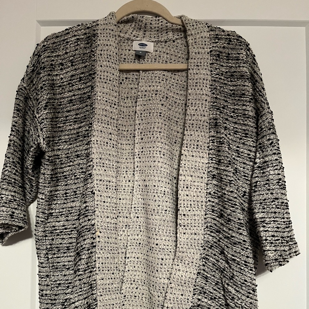 Black and White Knit Cardigan